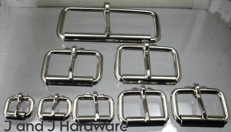 An image of a group of single tongue heel bar true roller buckles from 5/8 to 4 inch in width.